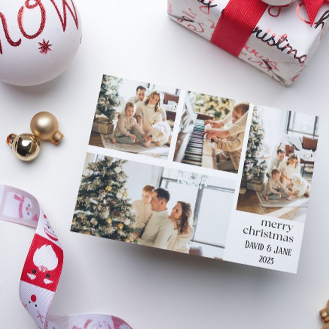 Cartão de Natal Feliz para Colagem de Fotos (Criador carregado)