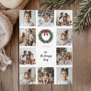 Cartão de Natal Feliz para Foto Collage   Nome da 