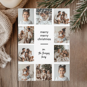 Cartão de Natal Feliz para Foto Collage   Nome da 