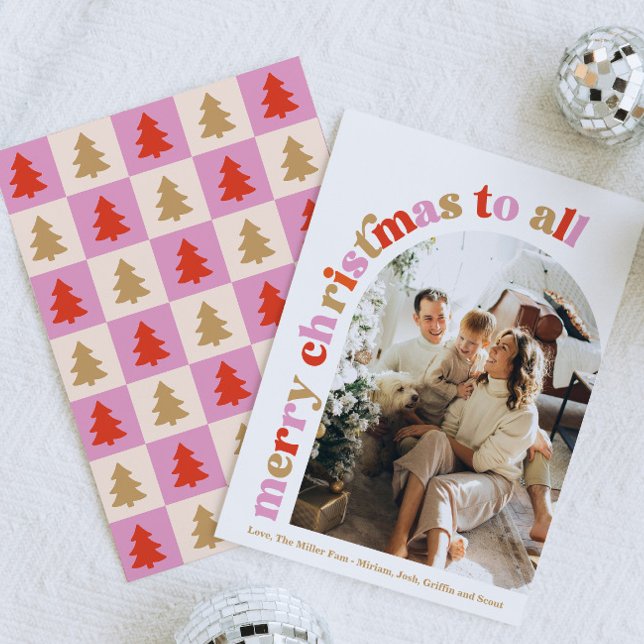 Cartão de Natal Feliz para Foto em Arch Colorida (Criador carregado)