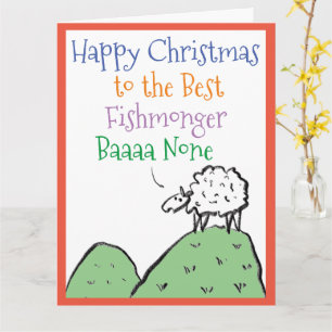 Cartão de Natal Feliz para o Fishmonger