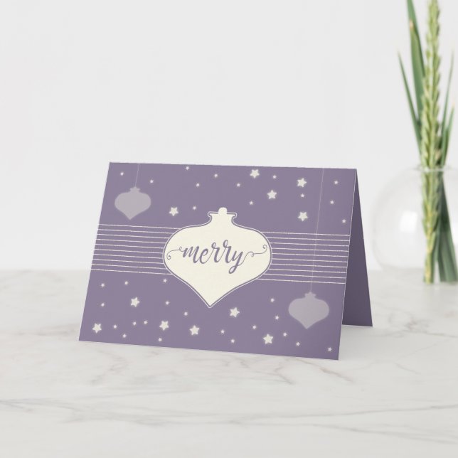 Cartão de Natal "Feliz" retrô moderno e elegante (Frente)