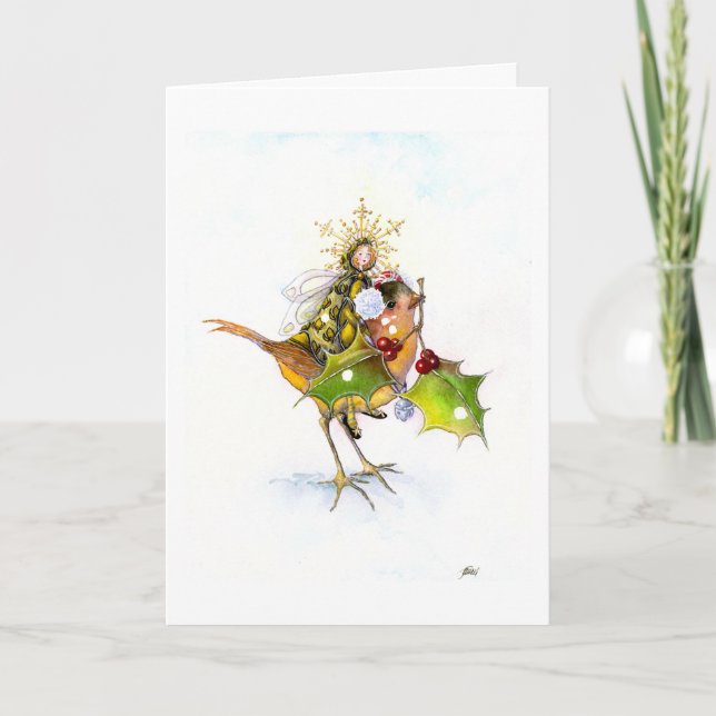 cartão de Natal/Feriado de Snowbird (Frente)