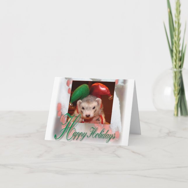 Cartão de Natal Ferret Elf (Frente)
