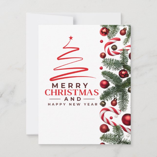 Cartão de Natal Festivo (Frente)