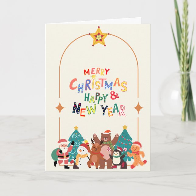 Cartão de Natal Festivo (Frente)
