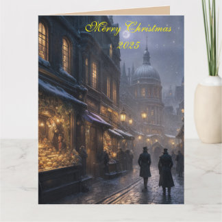 Cartão de Natal Festivo do Velho Londres
