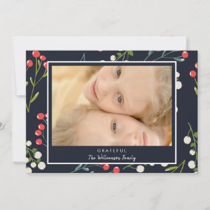 Cartão de Natal Festivo Holly Berries