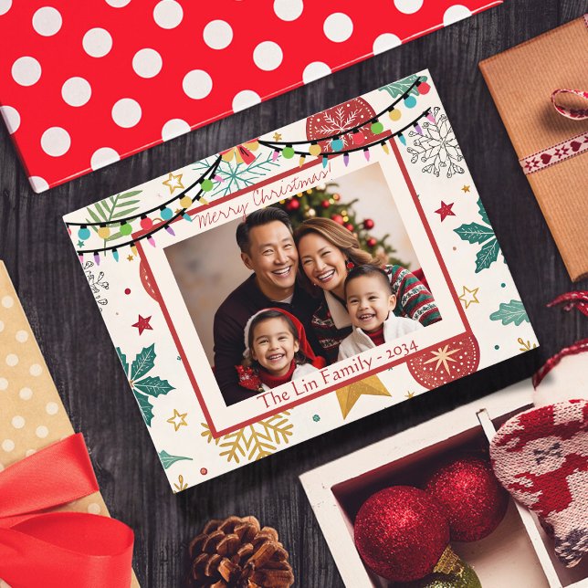 Cartão de Natal Festivo para a Família (Criador carregado)