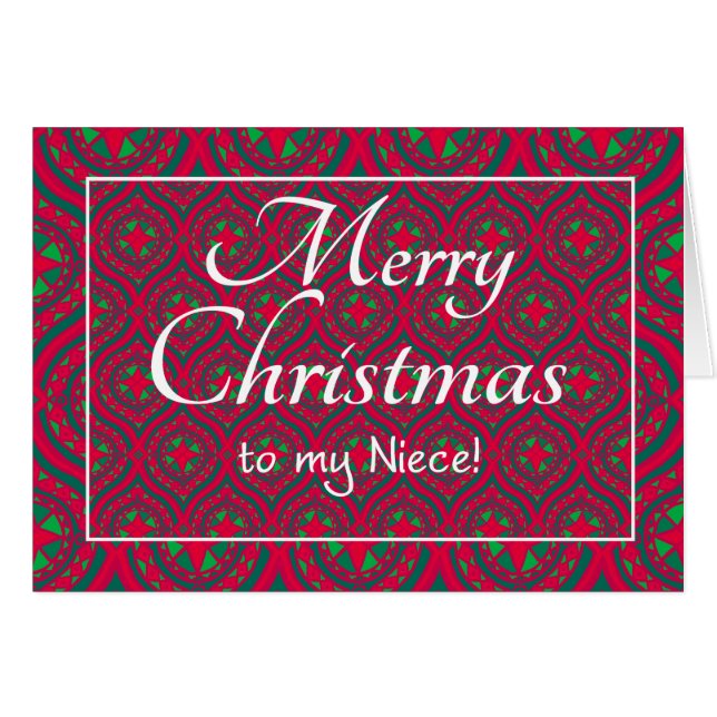 Cartão de Natal festivo para o verde vermelho da (Frente Horizontal)