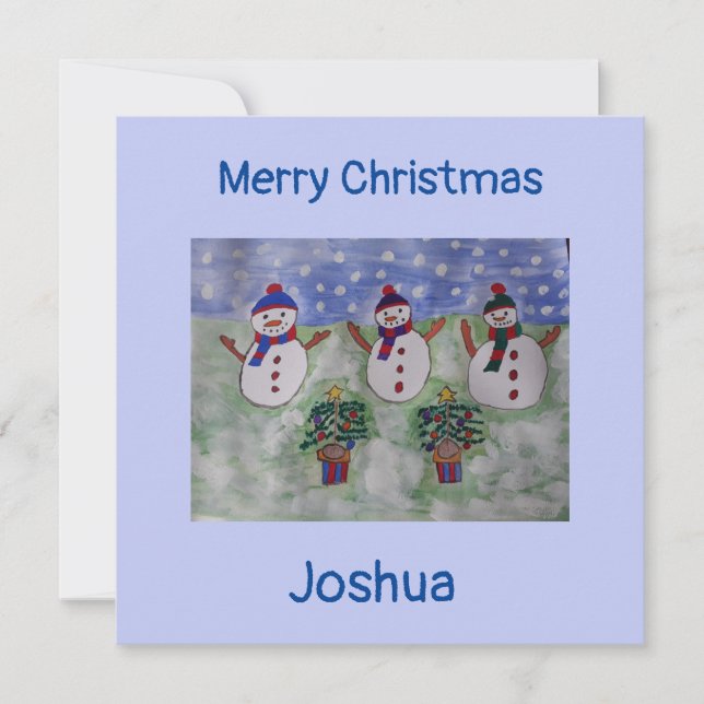 Cartão de Natal Flagrante de Três Neves de Natal (Frente)