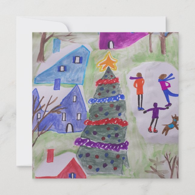 Cartão de Natal Flagrante para a Vila de Natal (Frente)