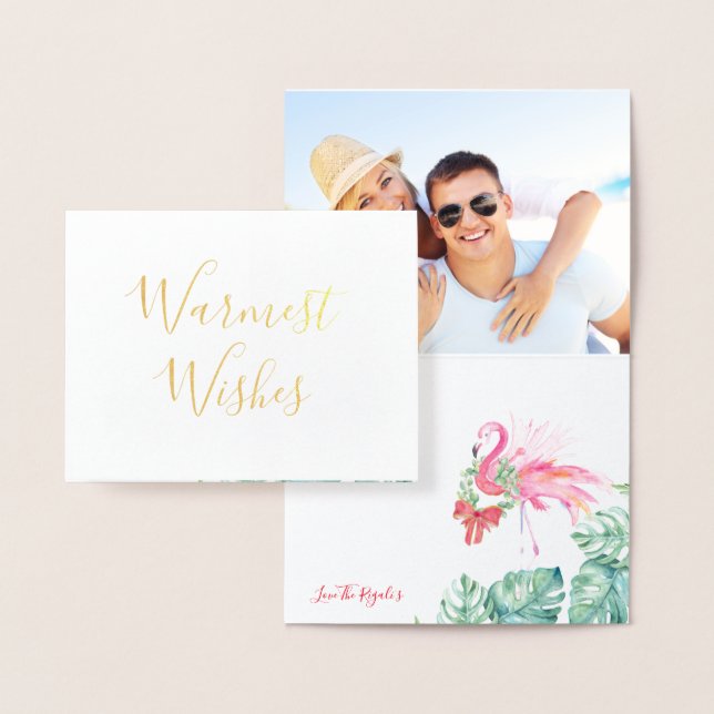 Cartão de Natal, Flamingo Rosa-Cor-de-Água Feriada (Display)