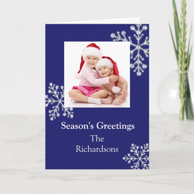 Cartão de Natal Floco de Neve de Cristal (Frente)