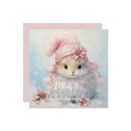 Cartão de Natal Fluffy Bunny Adorável