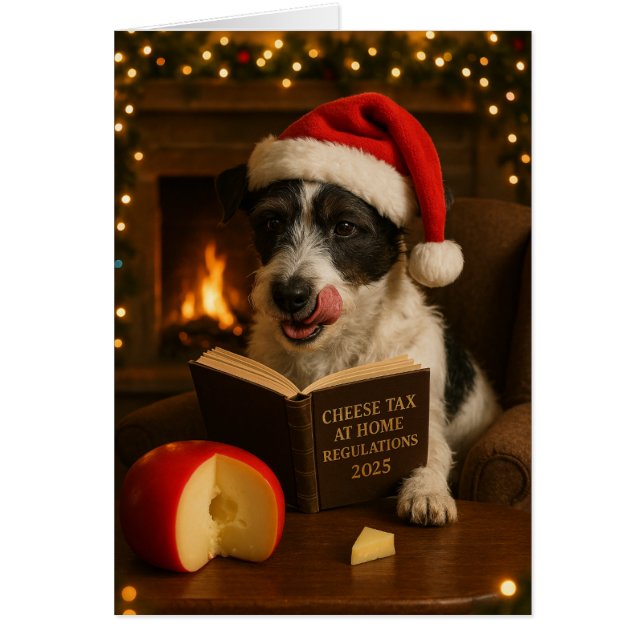 Cartão de Natal Fluffy Jack Russell 'Imposto sobre (Frente)