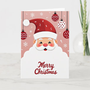 Cartão de Natal Fofo do Papai Noel em Desenho Anim