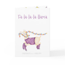 Cartão de Natal fofo Fa-la-la-la-llama