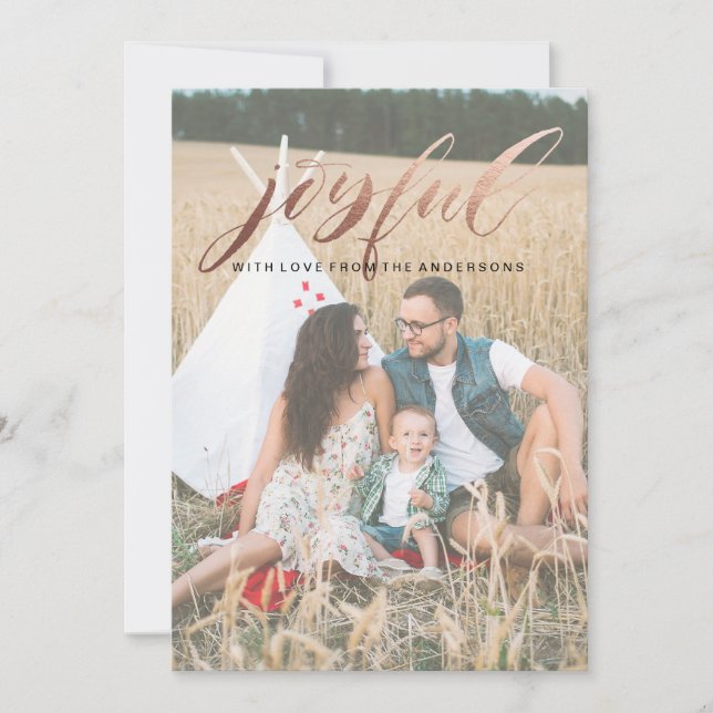 Cartão de Natal Foil Joyful (Frente)