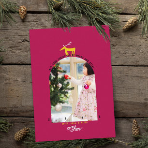 Cartão de Natal Foto Deer & Arch