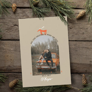 Cartão de Natal Foto Deer & Arch
