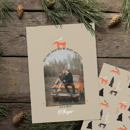 Cartão de Natal Foto Deer & Arch