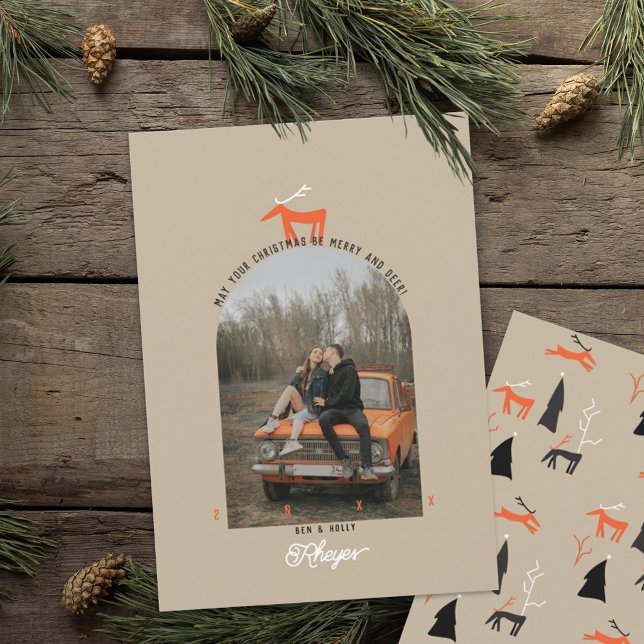 Cartão de Natal Foto Deer & Arch (Criador carregado)