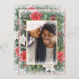 Cartão de Natal Foto Férias Verde Sazonal