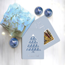 Cartão de Natal Foto Noel Joyoux Azul Claro