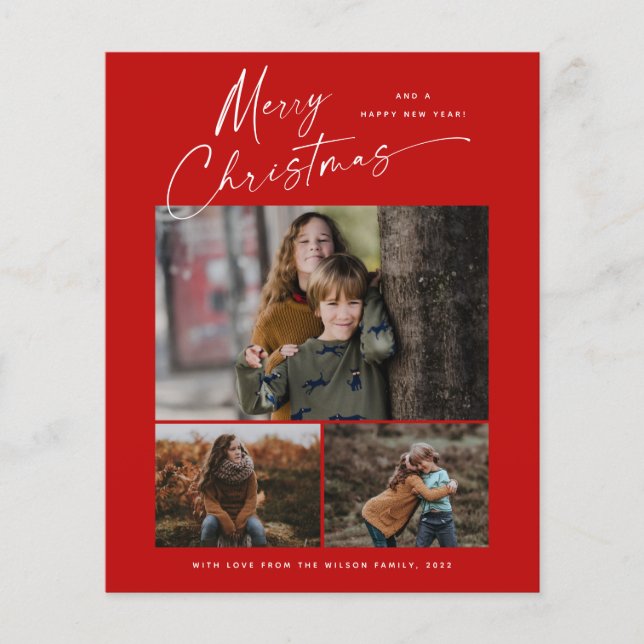 Cartão de Natal Fotográfico 3 do Script de Natal d (Frente)