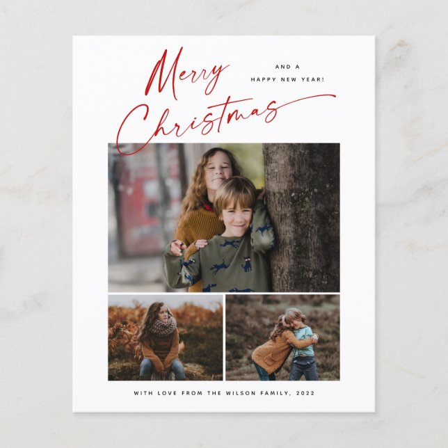 Cartão de Natal Fotográfico 3 do Script de Natal d (Frente)