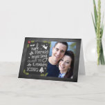 Cartão de Natal Fotográfico, Chalkboard, Hark the<br><div class="desc">Hark the Herald Angels Sing é uma canção clássica e cristã de Natal. Estas palavras,  num 'chalkboard' de moda é a base para um cartão fotográfico de Natal. Adicione a sua imagem muito facilmente e personalize o dentro adicionando o seu nome de família.</div>