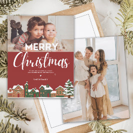 Cartão de Natal Fotográfico da Vila Festiva