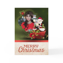 Cartão de Natal Fotográfico de papais noeis