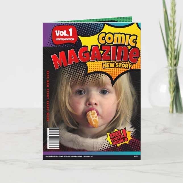 Cartão de Natal Fotográfico do Cobrir de BD (Frente)