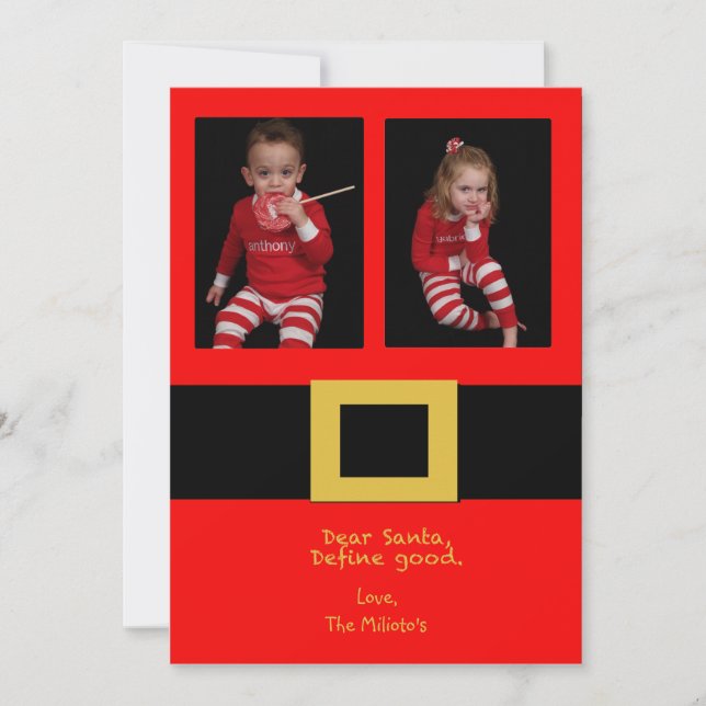 Cartão de Natal Fotográfico para papais noeis Belt (Frente)
