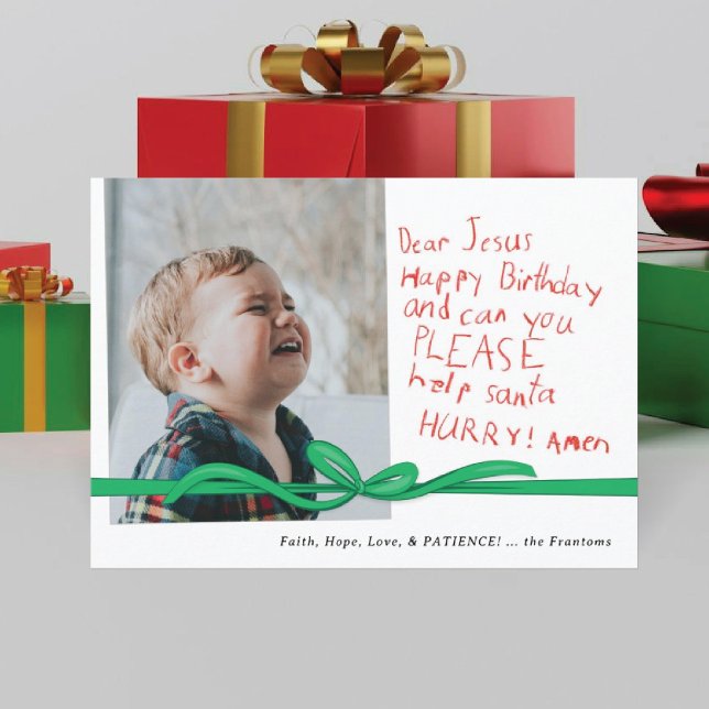 Cartão de Natal Fotográfico "Querido Jesus" (Criador carregado)