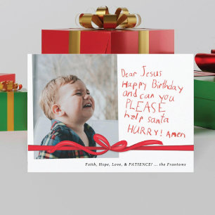 Cartão de Natal Fotográfico "Querido Jesus"