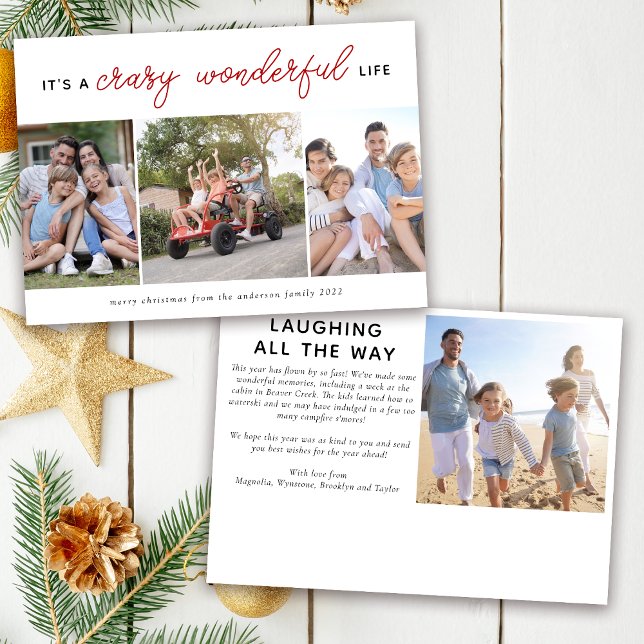 Cartão de Natal Fotográfico | Vida Maravilhosa Lou (Send season's greetings to family and friends with this It's a Crazy Wonderful Life photo card)