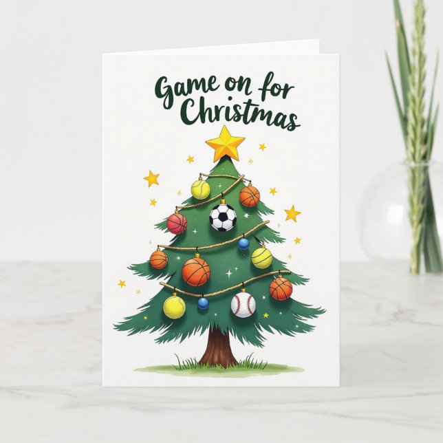Cartão de Natal 'Game On' (Frente)