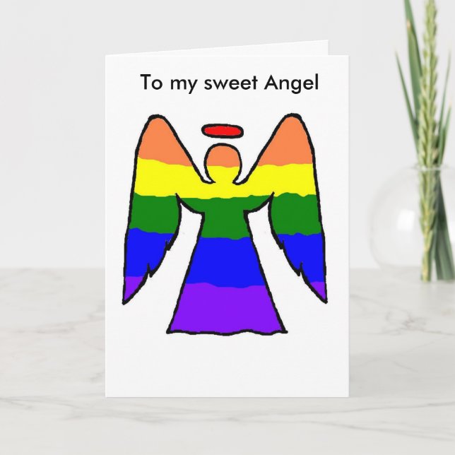 cartão de Natal Gay Angel (Frente)