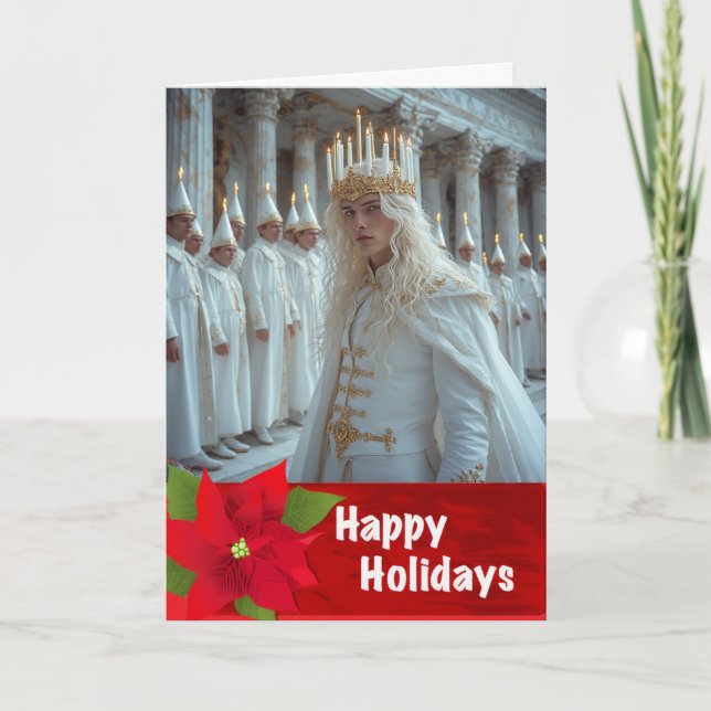 Cartão de Natal Gay Swedish LightFest de Santa Lúc (Frente)