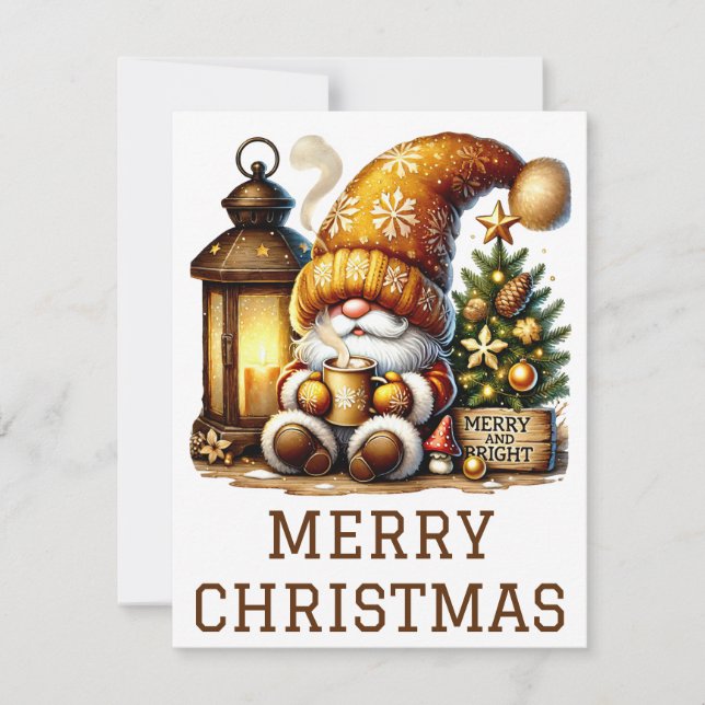 Cartão de Natal Gnomo (Frente)