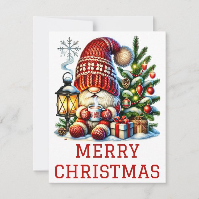 Cartão de Natal Gnomo (Frente)