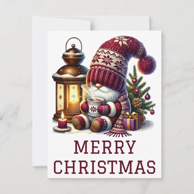 Cartão de Natal Gnomo (Frente)