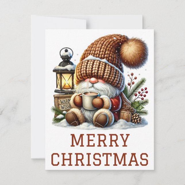 Cartão de Natal Gnomo (Frente)