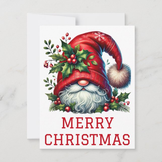 Cartão de Natal Gnomo (Frente)
