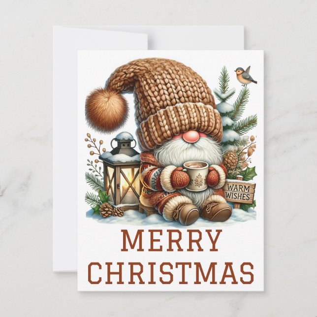 Cartão de Natal Gnomo (Frente)