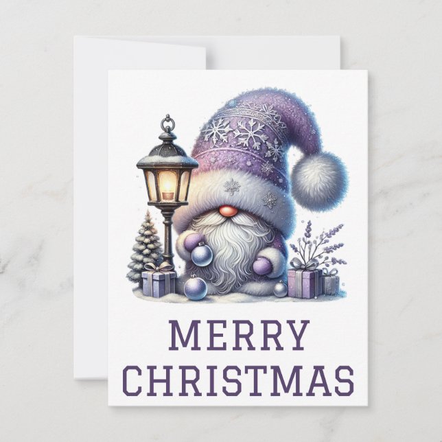 Cartão de Natal Gnomo (Frente)