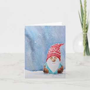 Cartão de Natal Gnomo   Feriado Whimsical